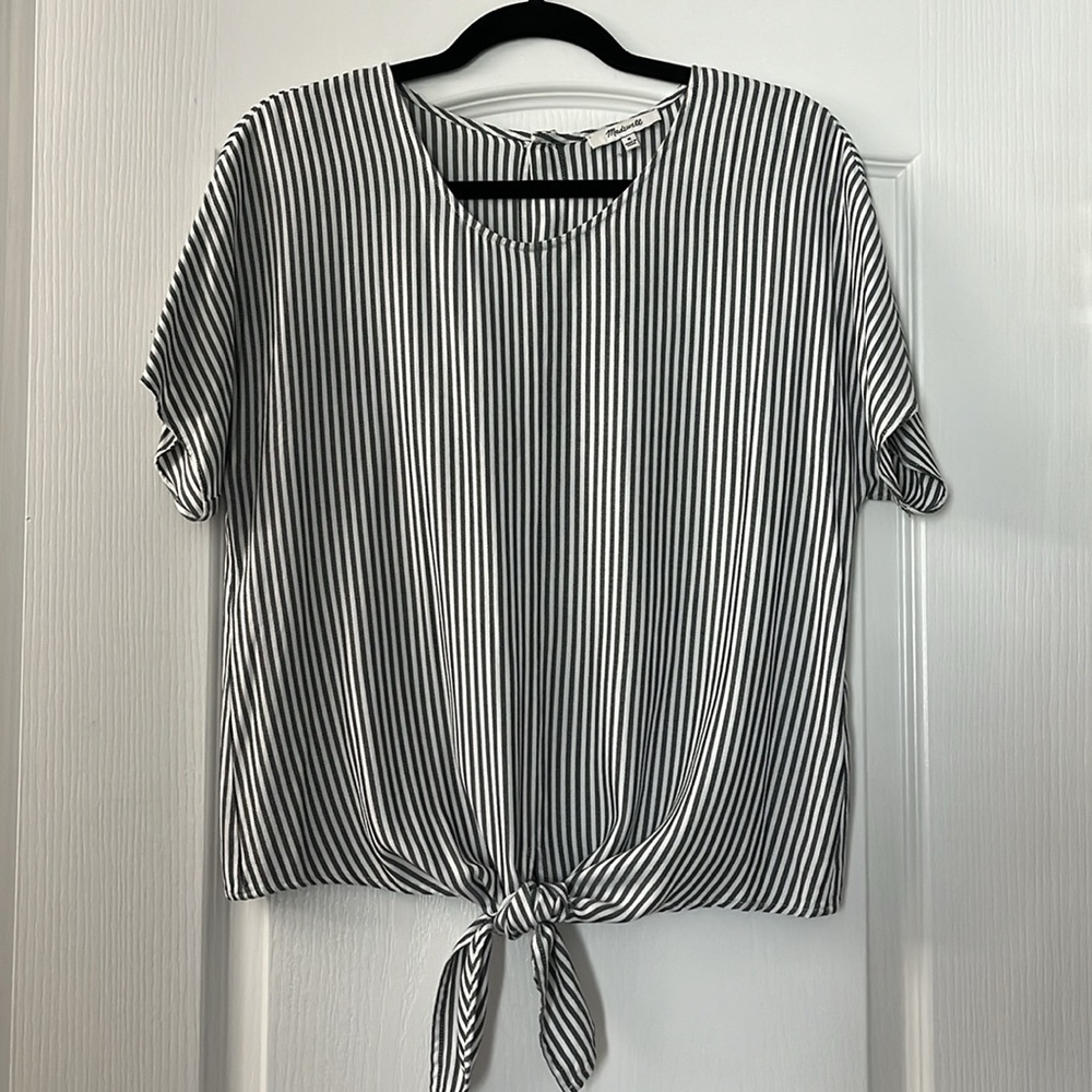 Madewell Tie Front Top, Size M